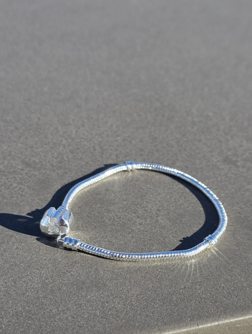 925 Square Clasp Snake Chain Bracelet